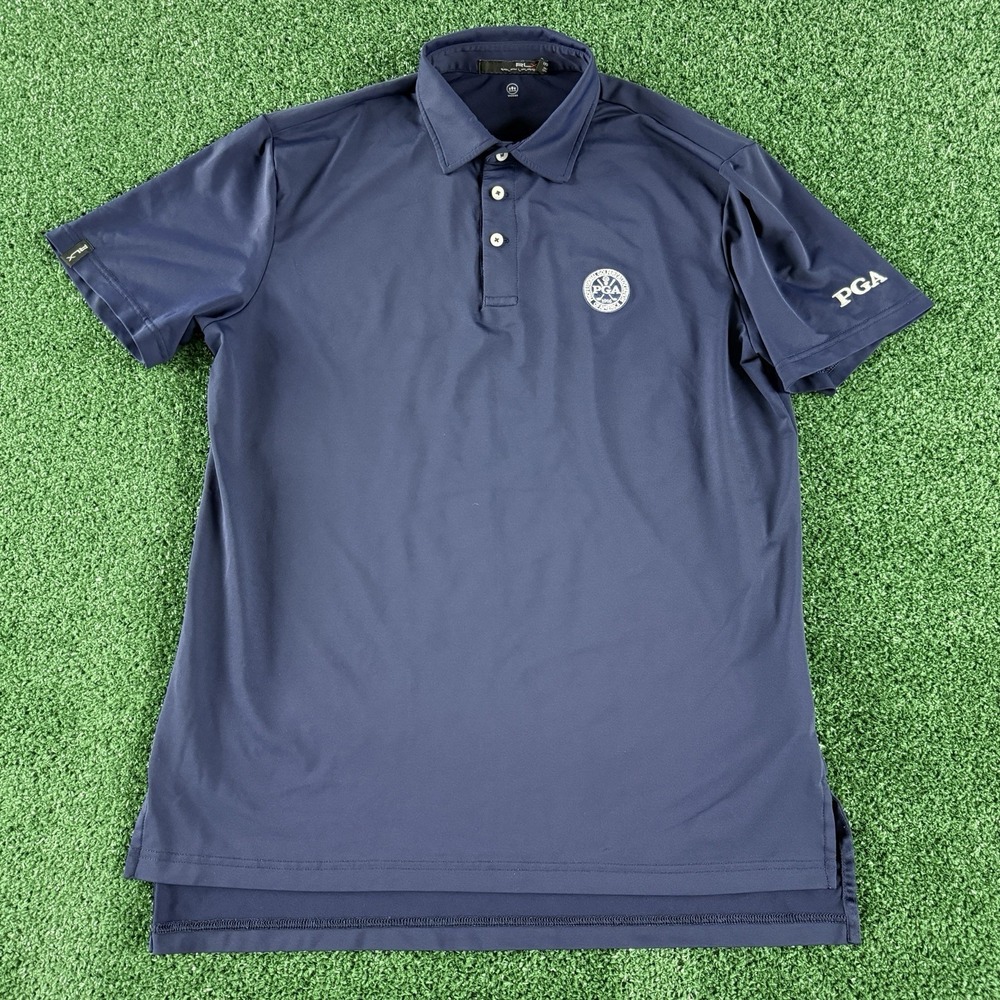 RLX Ralph Lauren PGA Men's Short Sleeve Polo Shirt Size Medium Blue